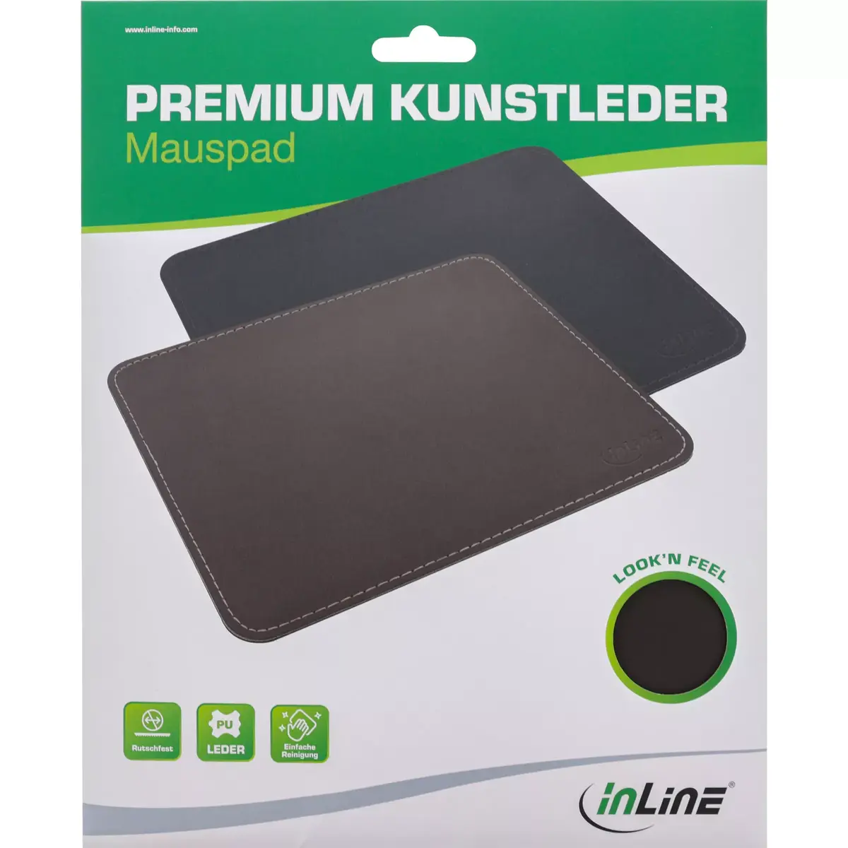 InLine Mouse Pad Premium PU Leather 255x220x3mm Photo 3