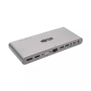 USB-C Docking Station EATON U442-DOCK4-INT — Triple Display (4K HDMI/DP, VGA), USB 3.x Hub, GbE, 100W PD, EU/UK PSU