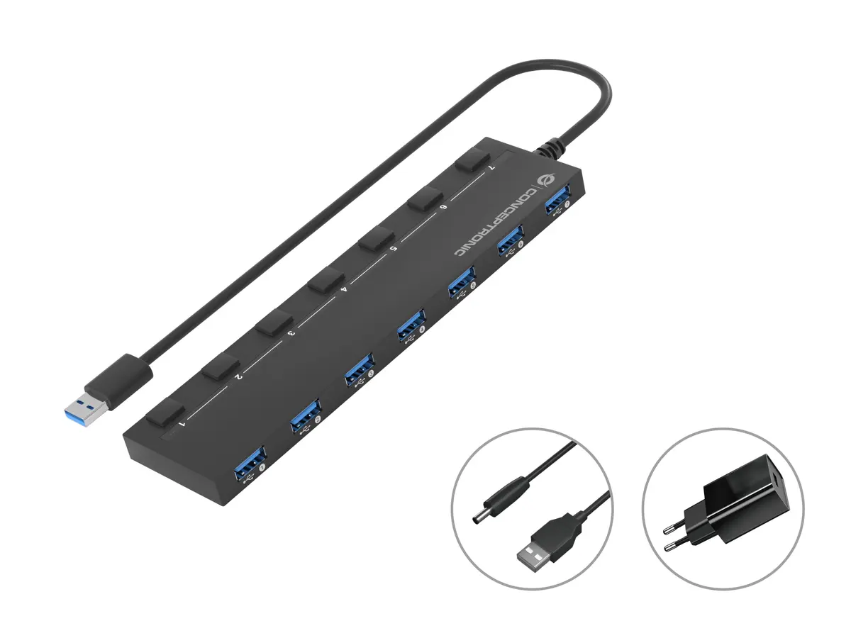 Conceptronic HUBBIES19BP 7 portu USB 3