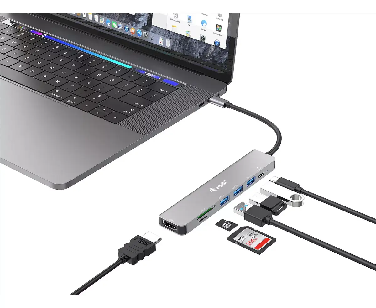 USB-C 7 в 1 Многофункциональный адаптер Equip Photo 2