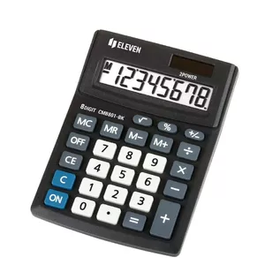Desktop calculator Eleven CMB801BK — office calculator, 8-digit LCD, battery/solar, black, plastic housing, 102×31×137 mm