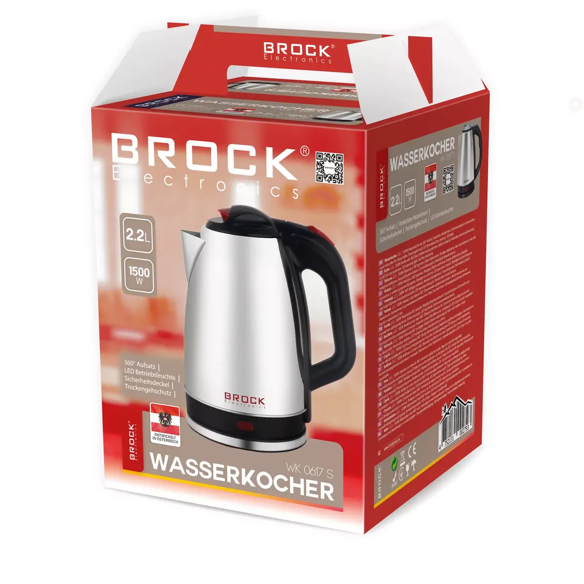 Электрический чайник BROCK WK 0617 S — 2,2 л, 1500 Вт Photo 2