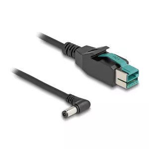 DeLOCK PoweredUSB cable male 12 V to DC 5.5 x 2.1 mm male angled 1 m