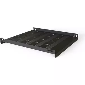 Rack shelf SCHROFF STAT.19" 700D RAL7021 21130304 — 19-inch, 700 mm depth, RAL7021