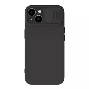 Phone silicone case Nillkin CamShield for iPhone 15 Plus — black, integrated sliding camera cover