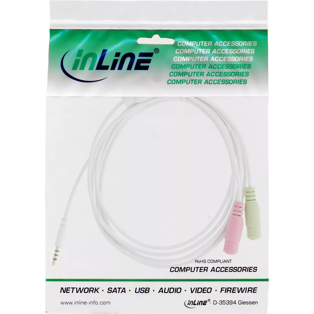Audio austiņu adaptera kabelis InLine 99301W Photo 2