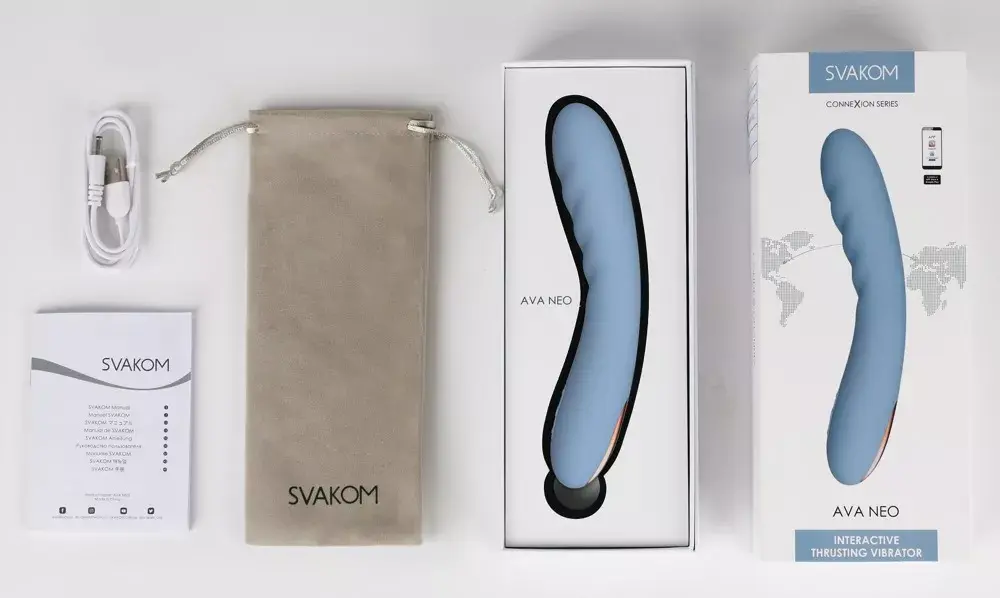 Svakom Ava Neo — толкающий силиконовый вибратор, USB Photo 7