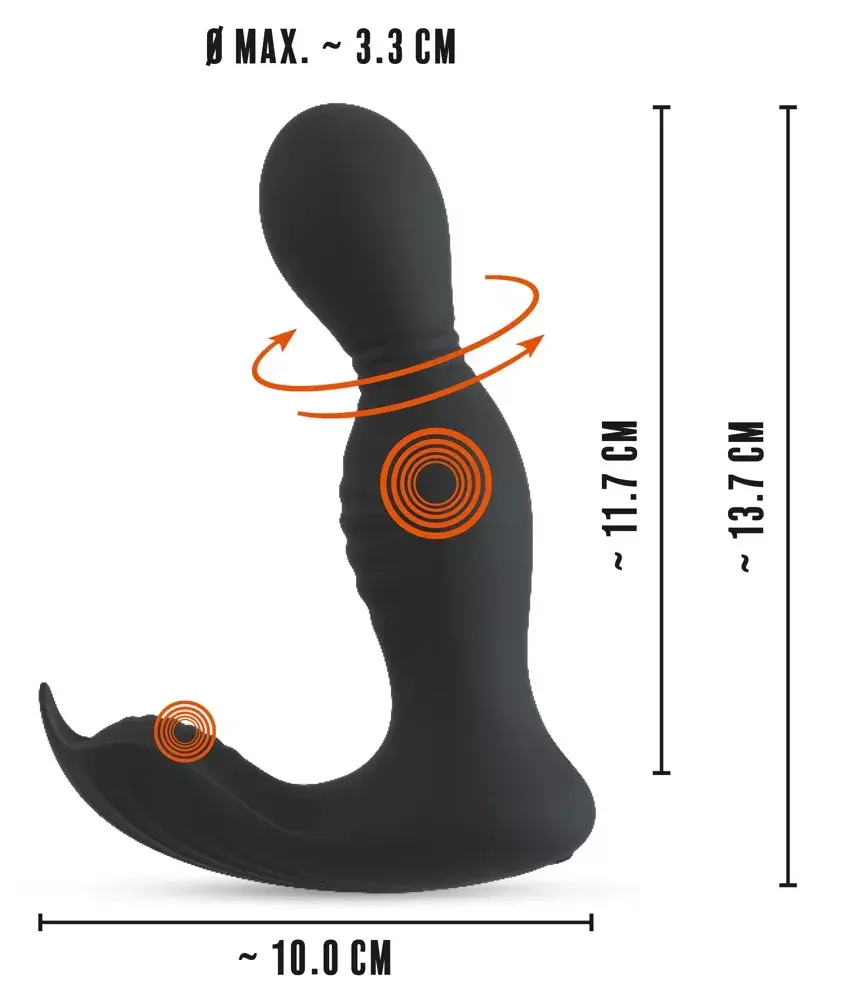 Анальный вибратор Rebel RC Butt Plug — силикон, 2 мотора Photo 13