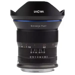 Plašleņķa objektīvs Venus Optics Laowa 15mm f/2 Zero-D priekš SLR, 12 elementu/9 grupu, filtra Ø72 mm, melns, 570 g