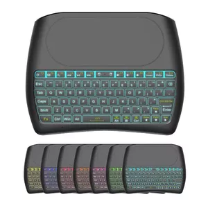 Fusion D8 bezvadu mini tastatūra datoram | PS4 | Xbox | Smart TV | Android + skārienpaliktnis melns (ar RGB fona apgaismojumu)