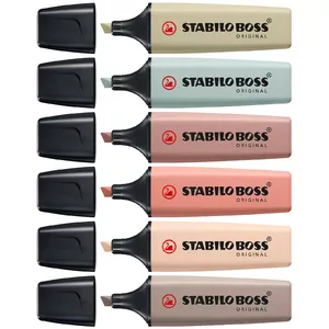 Marķieru komplekts Stabilo STABILO BOSS NatureColors 6 gab. — šķēres uzgaļa, daudzkrāsains (melns, bronzas, brūns, zaļš, pelēks, gaiši zaļš)