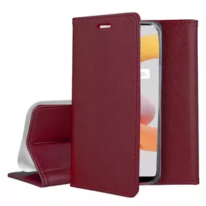 Smart magnetic book case Riff for Samsung A23 (A235/A236) Bordo — protective flip cover with magnetic closure
