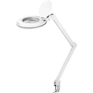 GOOBAY LED magnifying lamp with clamp 9 W — 1.75×, 12.7 cm glass lens, 230 V, white