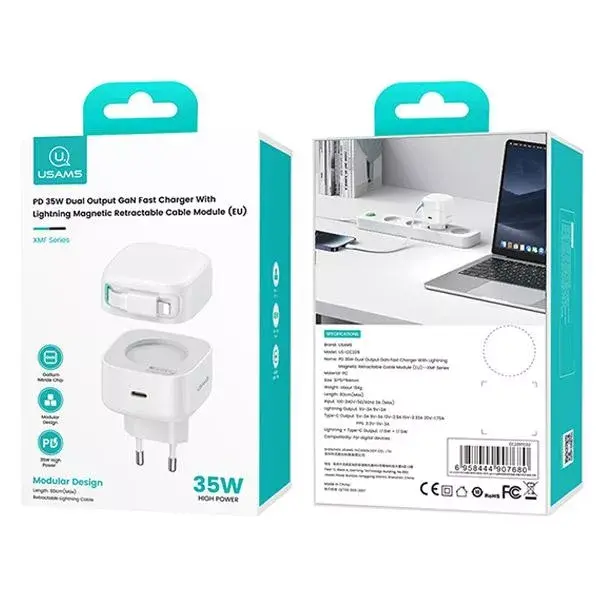 usams CC209TC01 USB‑C 35W GaN зарядное Photo 6