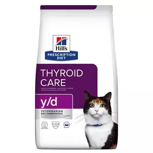 Сухой корм для кошек Hill's Prescription Diet y/d 3 кг — ветеринарная диета для поддержки щитовидной железы, 3 кг, вкус птицы, белок 33.5%, жир 22%