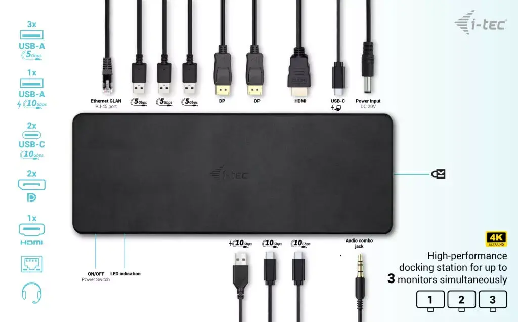 Doku stacija i-tec USB-C Triple Display Docking Station Gen 2 Pro Photo 5