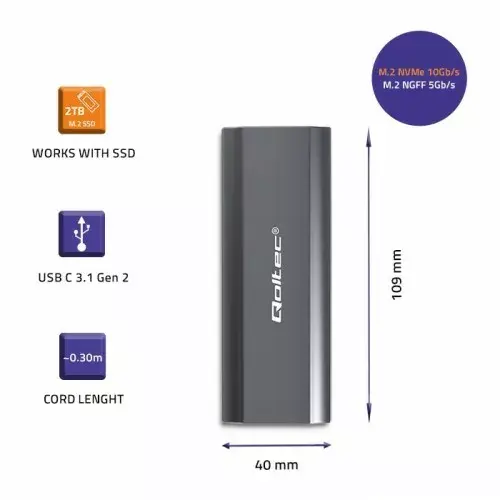 SSD korpuss Qoltec 52271 Photo 3