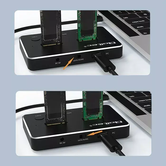 QOLTEC 52274 M.2 NVMe/SATA duālais SSD dokstacija USB‑C Photo 8