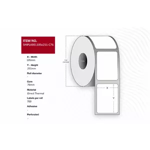Printer label Capture SHIPLABEL105X251-C76 — shipping label 105 x 251 mm