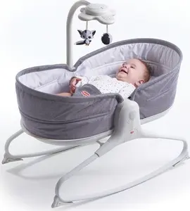 Bērnu šūpulis-šūpulis Tiny Love 3‑in‑1 Rocker Napper — pelēks, līdz 9 kg, izmēri 730×480×720 mm, AAA baterijas