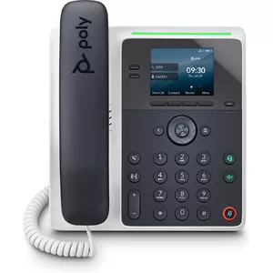 IP telefons Poly Edge E100 PoE atbalstošais vadu telefons melns 2.8" IPS displejs