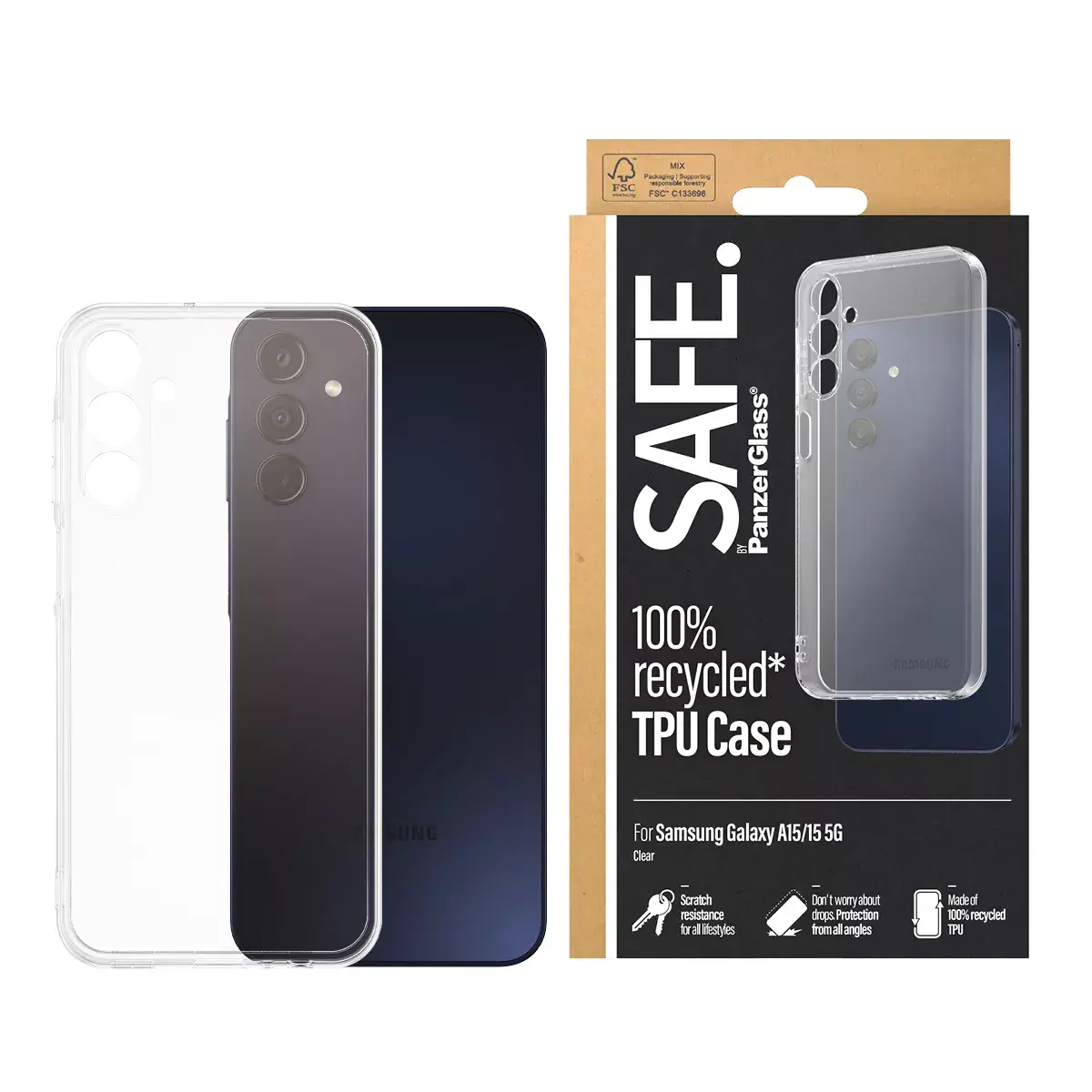 TPU чехол PanzerGlass SAFE. by ® Samsung Galaxy A15 Photo 2