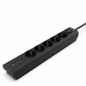 Surge protector INCA IPW-44TU — 5 AC outlets (Type A/C), 230 V, 1.5 m cable, black