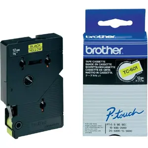 Brother Labelling Tape 12mm Black on Yellow TC-601
