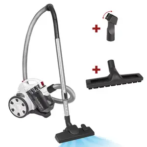 Cilindra putekļsūcējs Profi-Care PC-BS 3110 — sausa tīrīšana, 700 W, bez maisa, HEPA, ciklonisks, balts/pelēks