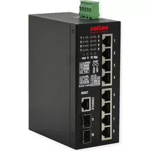 ROLINE Industr. Gigabit Eth. Switch 8x+ 2x dual-speed SFP managed 240W - Komutators - 1 Gbps - 10 porti - Power over Ethernet - Pārvaldāms (21.13.1131)
