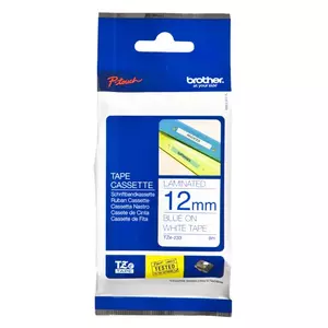 Label tape Brother TZe-233 blue on white, laminated for PT printers, 12 mm x 8 m