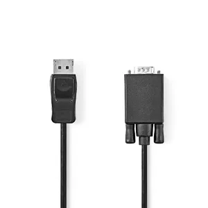Video kabeļa adapters Nedis CCGL37301BK20 2m VGA DisplayPort melns