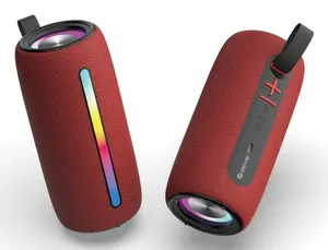 Denver BTL-360BD Stereo Pārnēsājamais Skaļrunis Sarkans 10 W Vadu un Bezvadu MicroSD Karšu Lasītājs USB Type-C Iebūvēts Akumulators