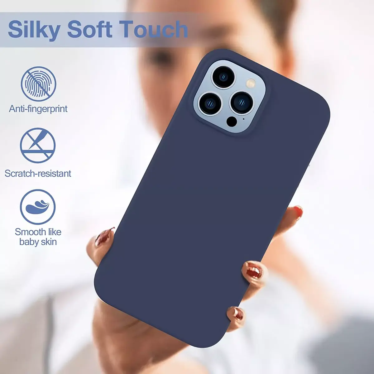 Silikona maciņš Riff priekš iPhone 13 Pro — Midnight Blue Photo 6