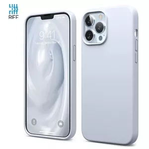 Силиконовый чехол для iPhone 13 Pro Riff — светло-голубой, мягкая поверхность, внутреннее покрытие из мягкого волокна