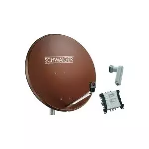 Satelīta antena SCHWAIGER SPI9962SET5 80 cm ar Quattro LNB līdz 6 dalībniekiem