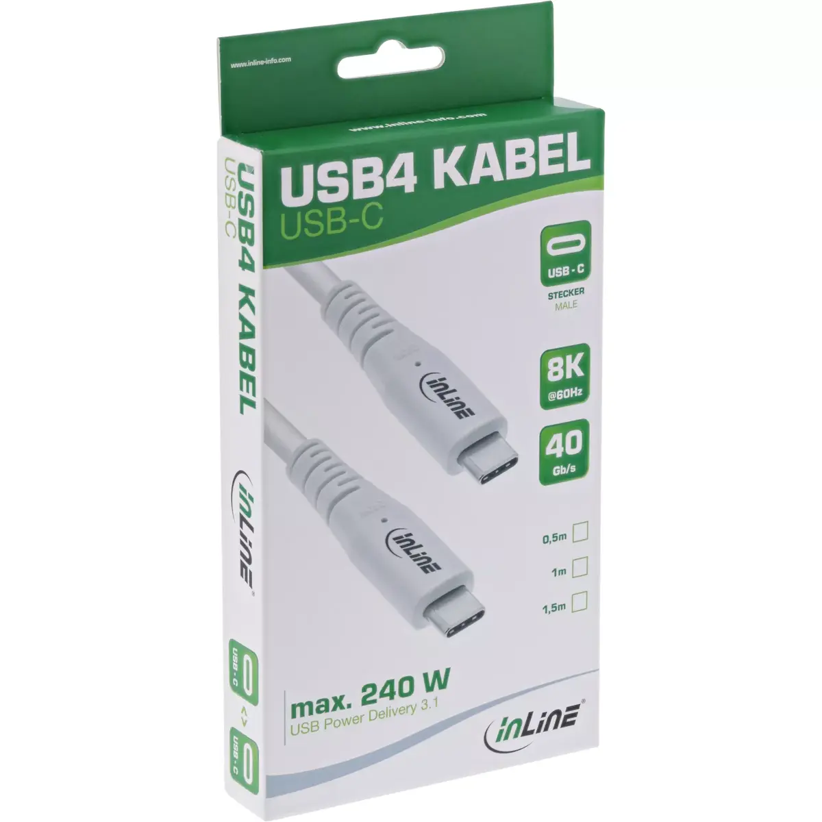 InLine USB4 kabelis USB-C male/male PD 240W Photo 2
