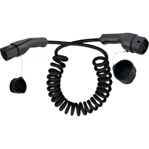 InLine EV spiral car charging cable 22kW Type2 3-phase 7.5m