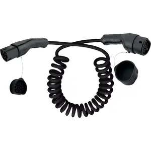 InLine EV spiral car charging cable 11kW Type2 3-phase 5m