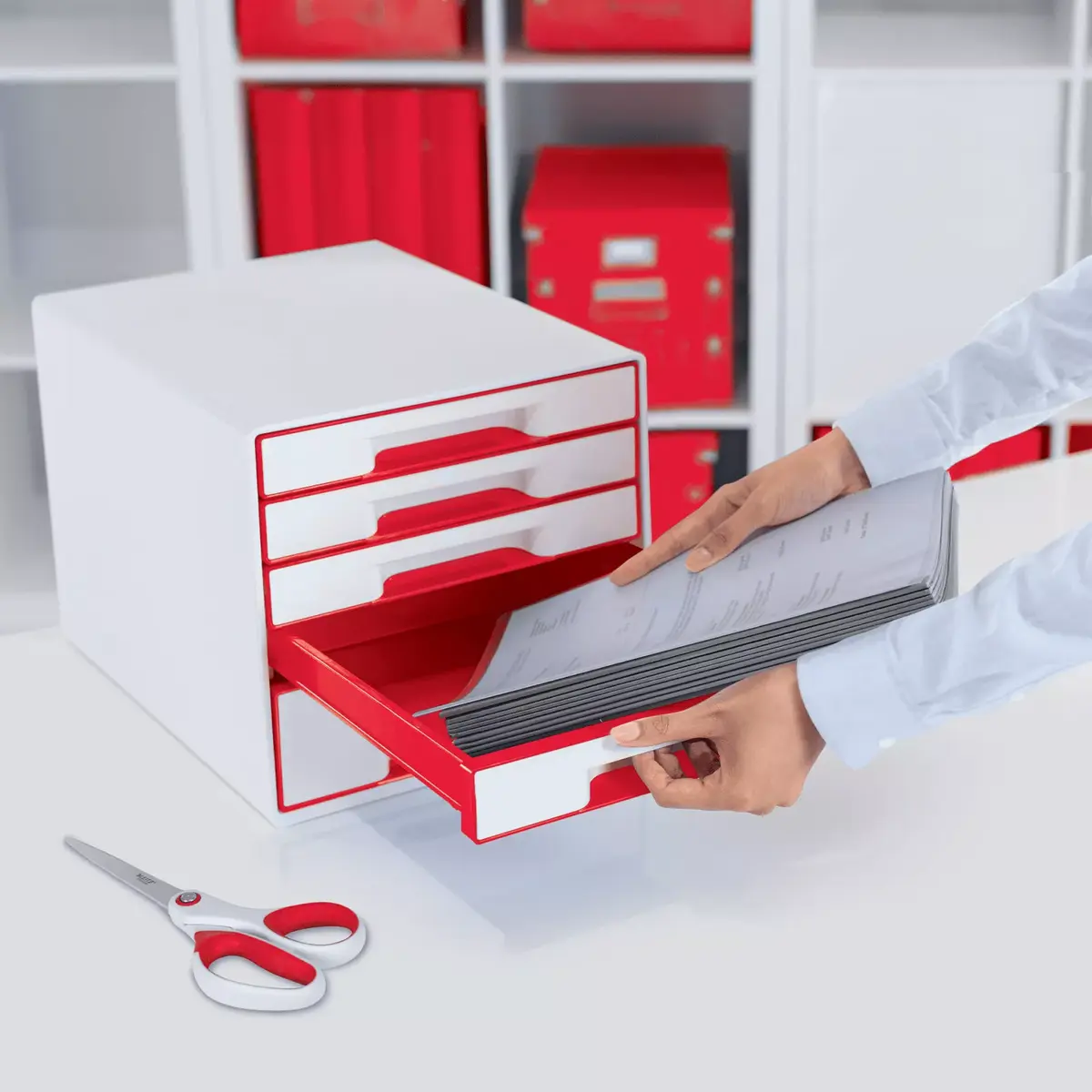 Leitz WOW CUBE Красный Белый 5 Ящиков Photo 3