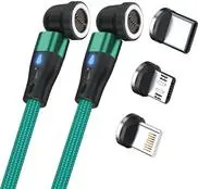 USB kabelis RealPower MagneticCharge2 1m Zaļš