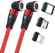 USB kabelis RealPower MagneticCharge2 1m Sarkans