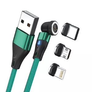 USB Cable RealPower MagneticCharge3 2m USB A Green Fast Charging Data Transfer