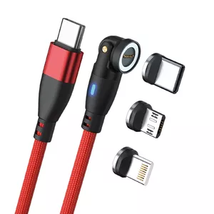 USB Cable RealPower MagneticCharge 100 1m USB C Red Fast Charging