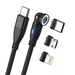 USB Cable RealPower MagneticCharge 100 1m USB C Black