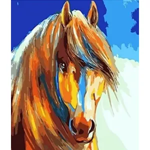 Diamond mosaic kit Norimpex Horse with a light mane - NO-1009222, mosaic craft set