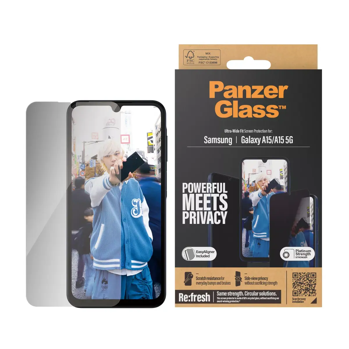 Защитное стекло с функцией конфиденциальности PanzerGlass Samsung Galaxy A15 A15 5G Photo 2