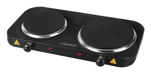 Countertop electric hob ESPERANZA EKH014K — 2 cooking zones, rotary controls, 2500 W, 220–230 V