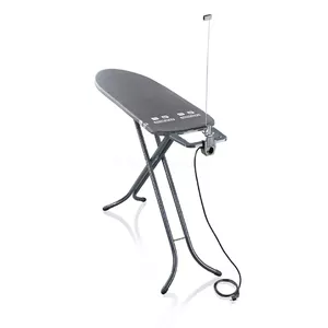 Гладильная доска Leifheit Air Board M Black Plus — 1200×380 мм, высота до 98 см, вес 5,05 кг, подставка для утюга