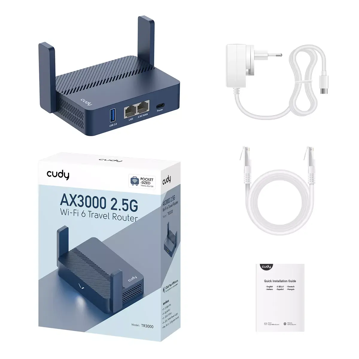 Cudy TR3000 AX3000 pārnēsājams Wi‑Fi 6 maršrutētājs Photo 3